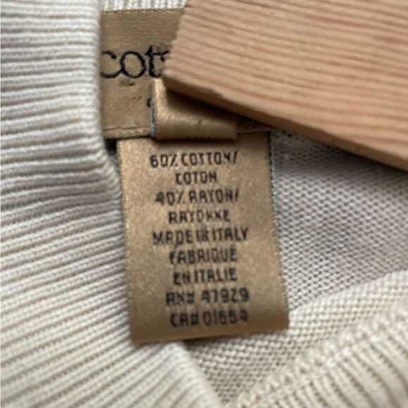 Tricots st Raphael cream cotton sweater size L 309 - Picture 6 of 6